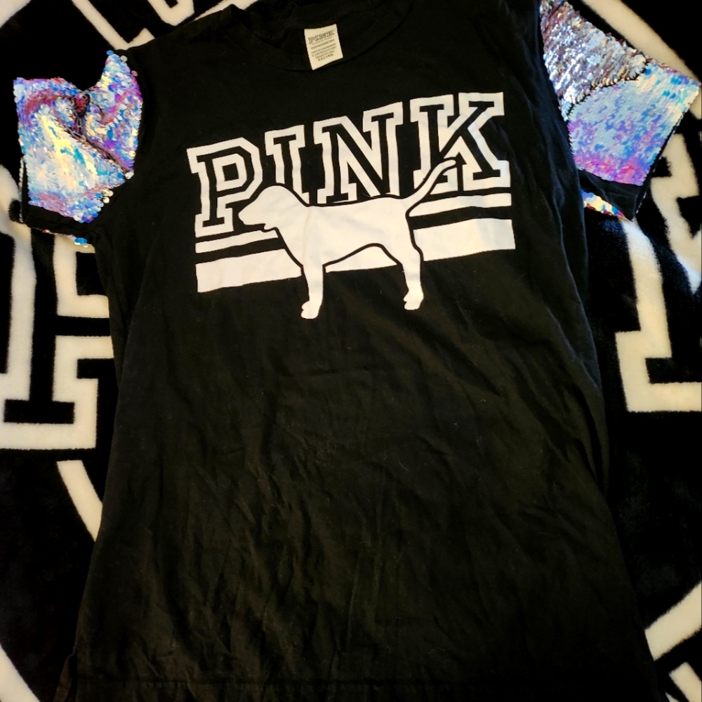 Victorias Secret PINK mermaid bling tee xs